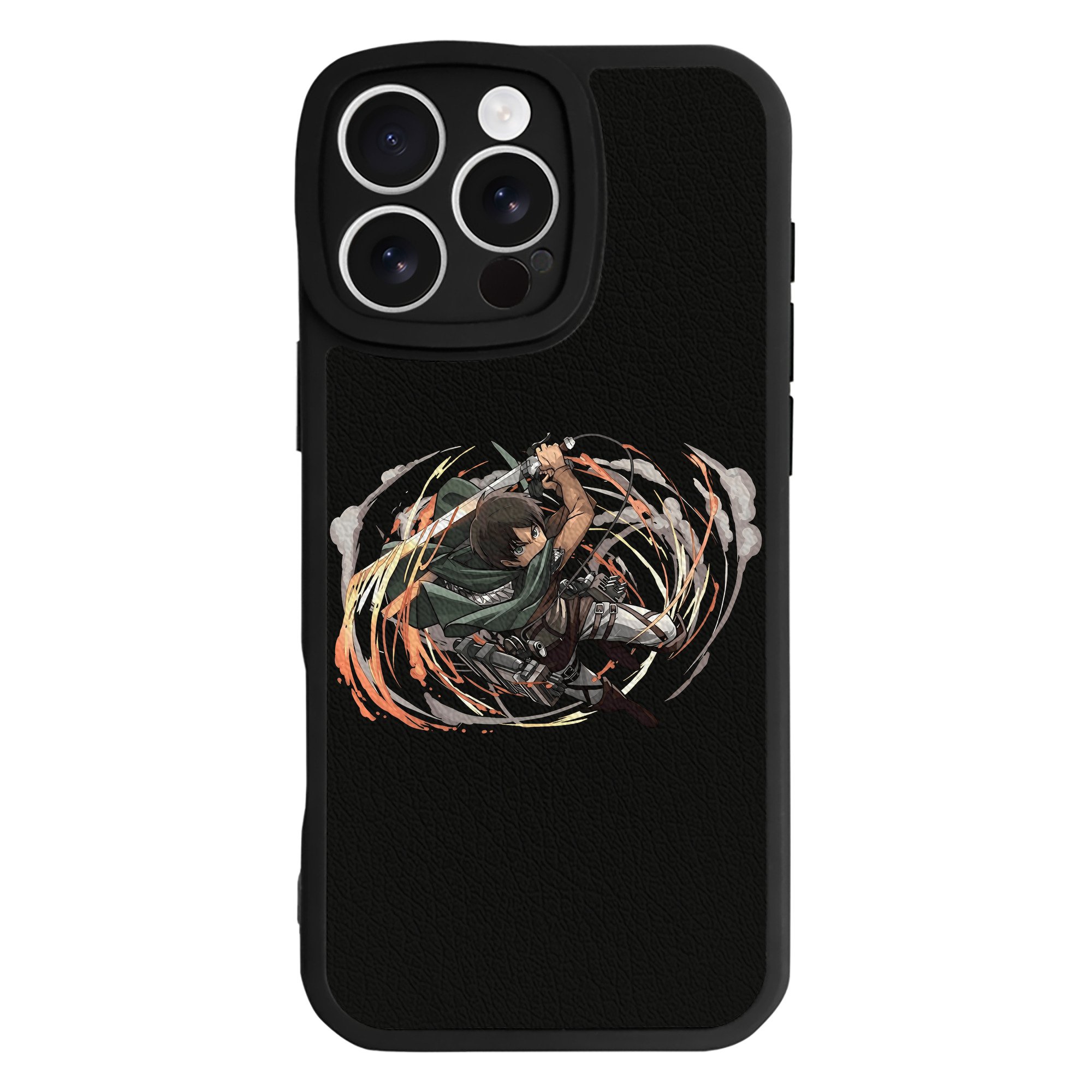 （画像用） 進撃の巨人 エレン･イェーガー Attack on Titan Eren Jäger 【iPhone 16シリーズ対応】シリコンスマホケース（レザー調） 材質：シリコン